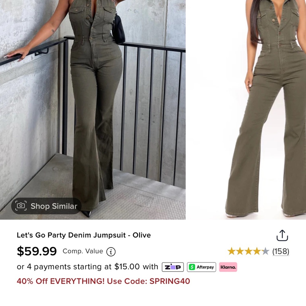 Olive Denim Jumpsuit